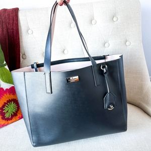 Kate Spade Black Pink Tote Leather Putnam Drive Shoulder Bag